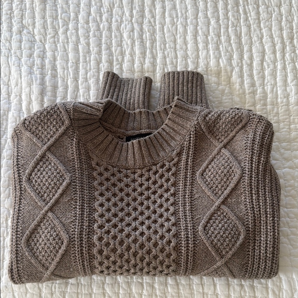 Light Brown Cable Knit Sweater
